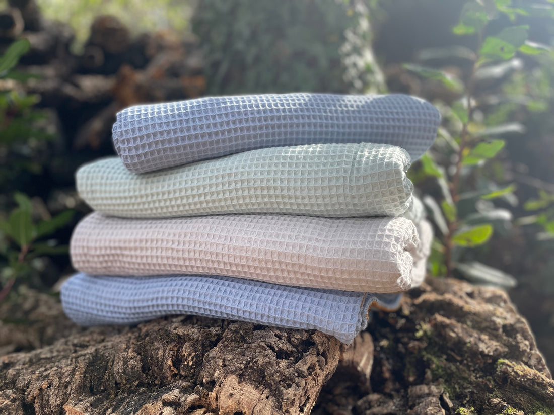 🌿 La colorida tela waffle