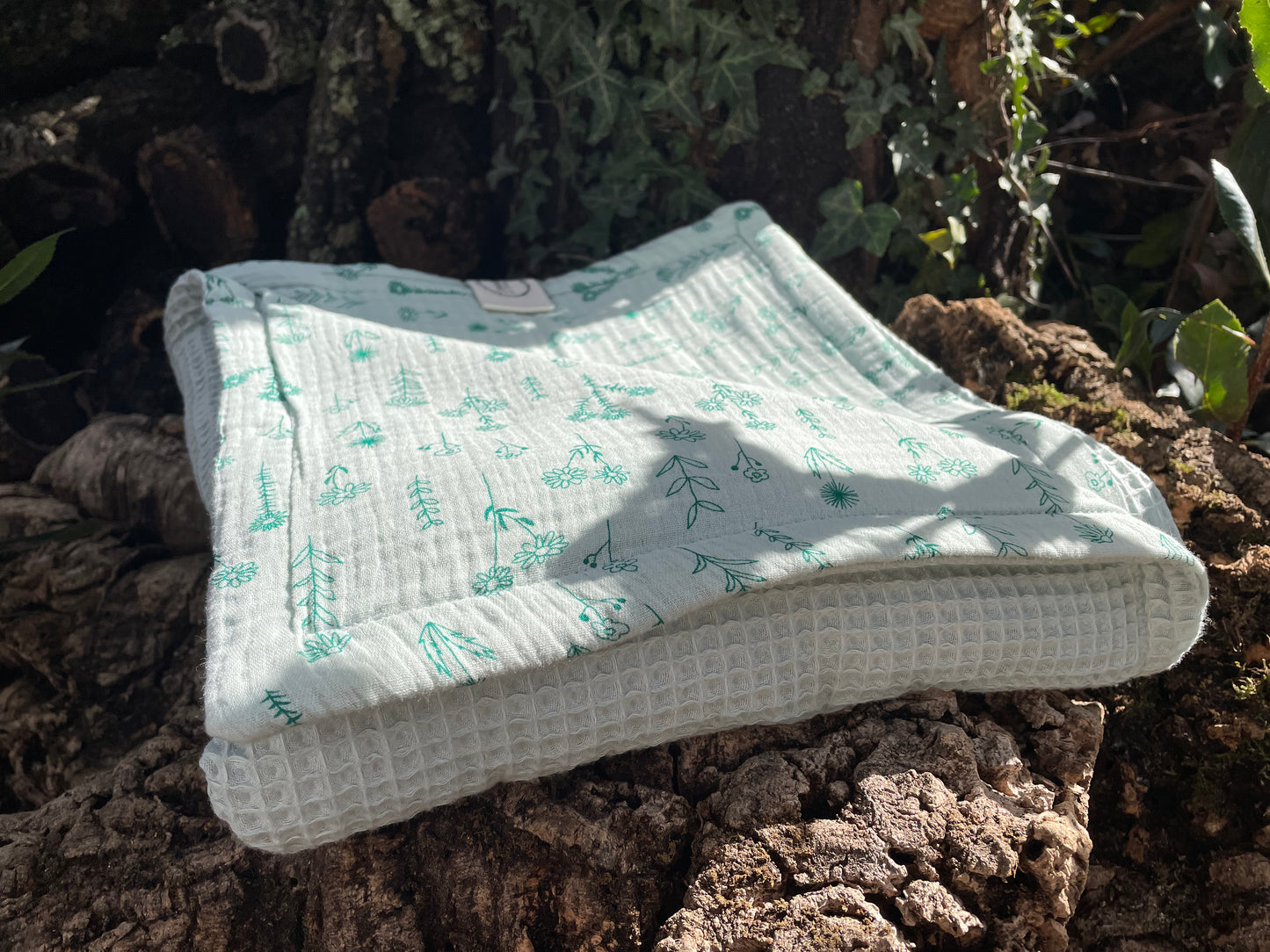 Plaid Sami Flores Silvestres Verdes