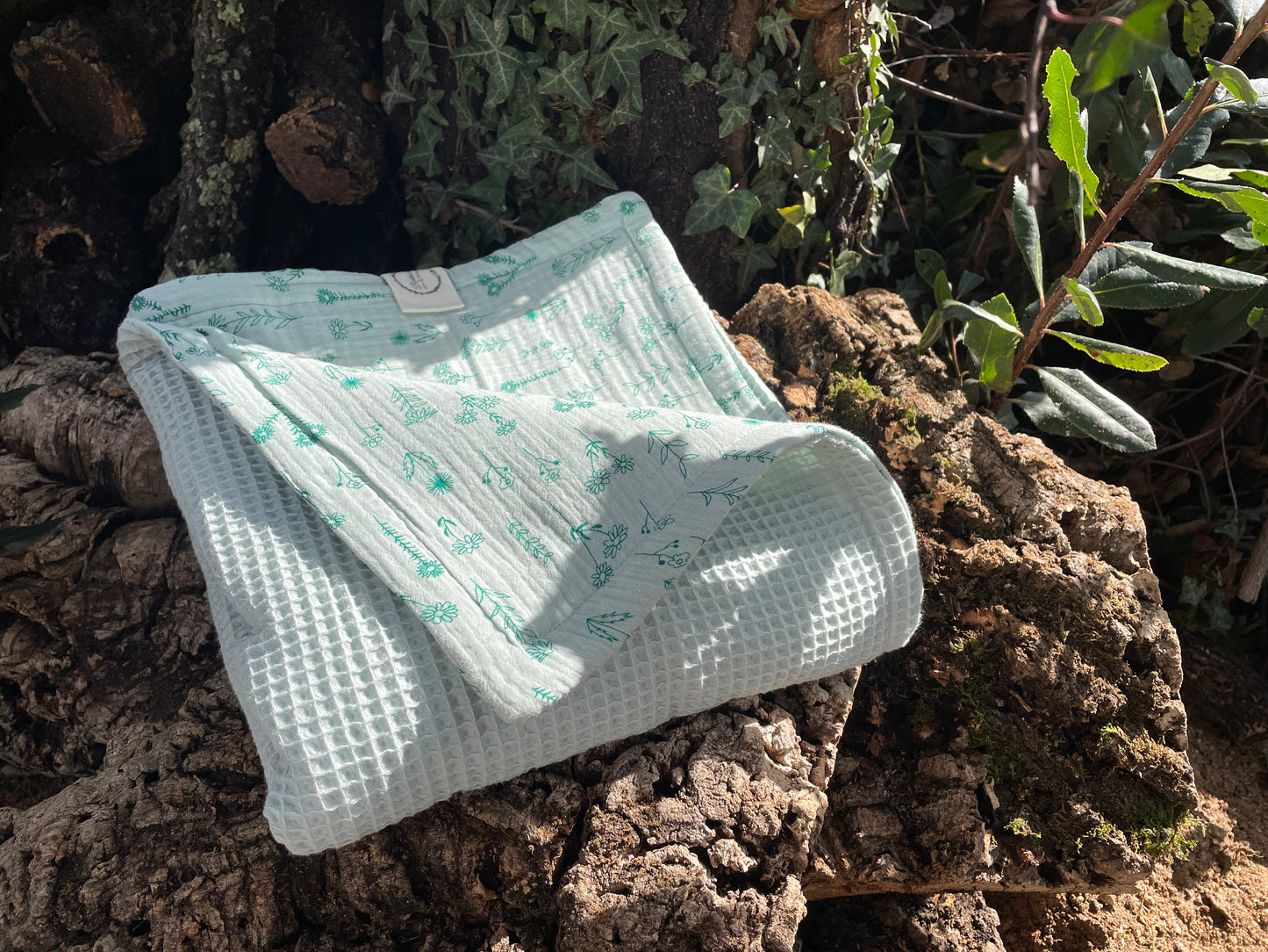 Plaid Sami Flores Silvestres Verdes