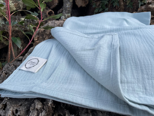 Plaid Sónia Verde lisa - Muselina 100% Algodón