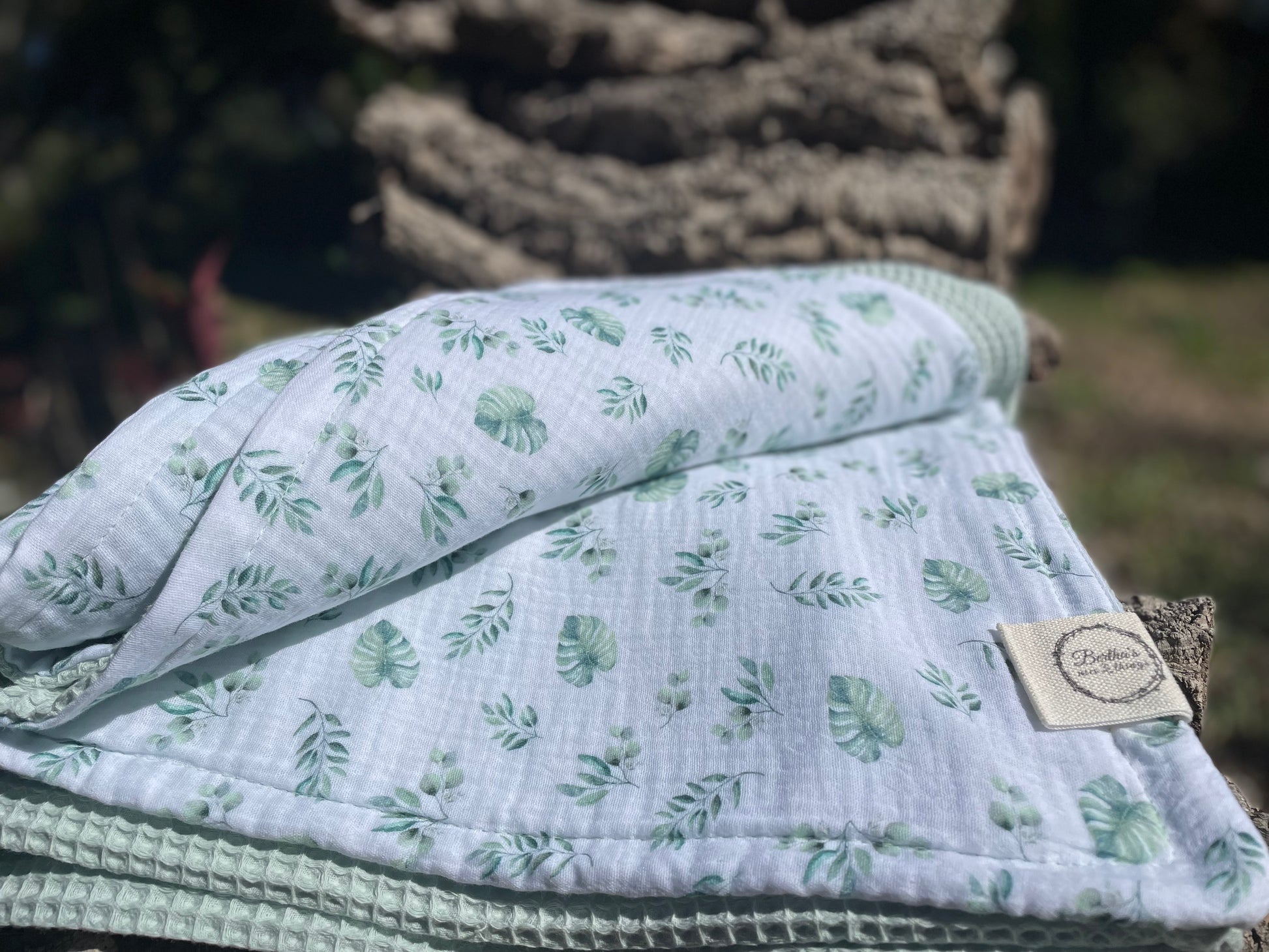 Plaid Sami Verde y Hojas - Arrullo bebé