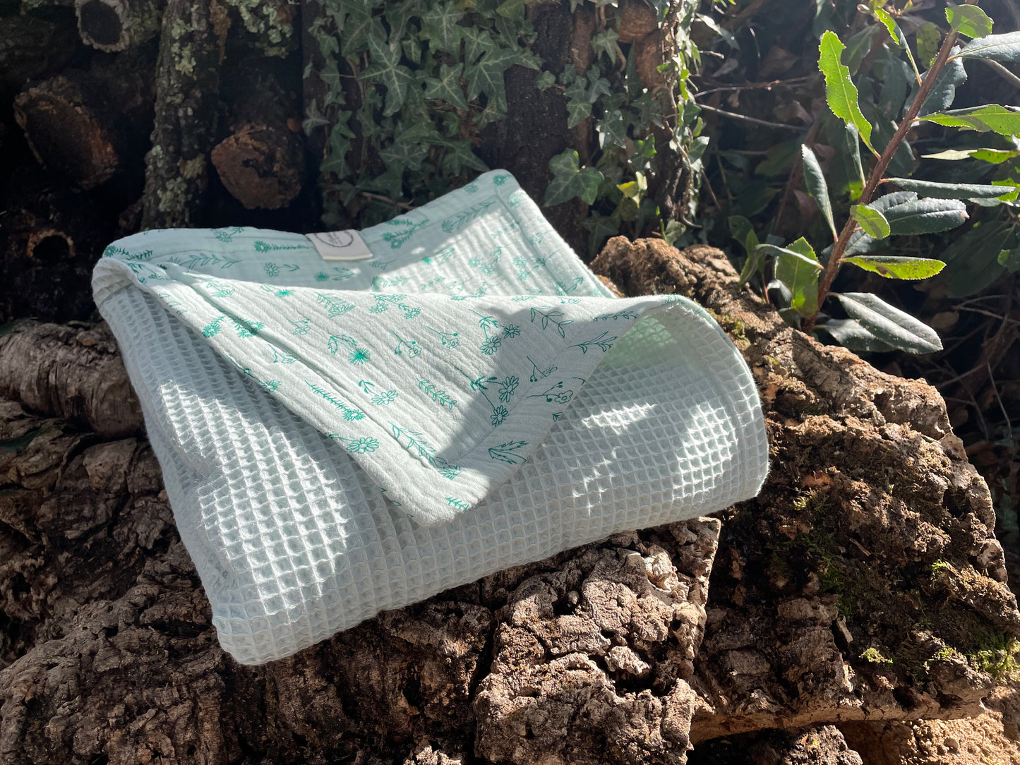 Plaid Sami Flores Silvestres Verdes