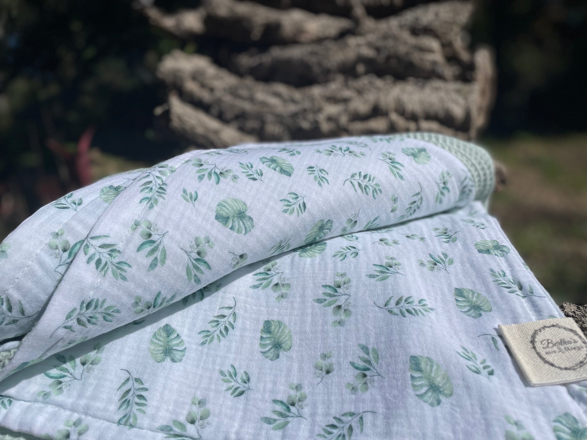 Plaid Sami Verde y Hojas - Hecho a mano